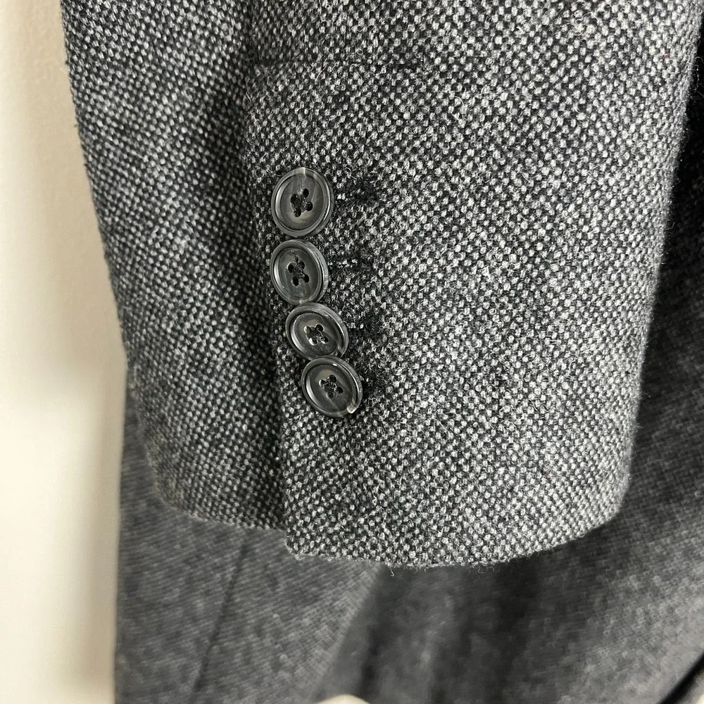 Banana Republic Overcoat Mens XL‎ Gray Top Coat Hidden Buttons Preppy Office